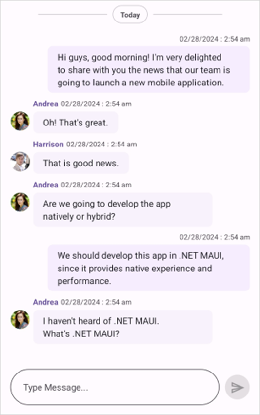 .NET MAUI Chat control