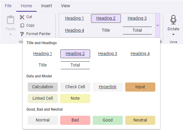 Built-in gallery item in the Ribbon component