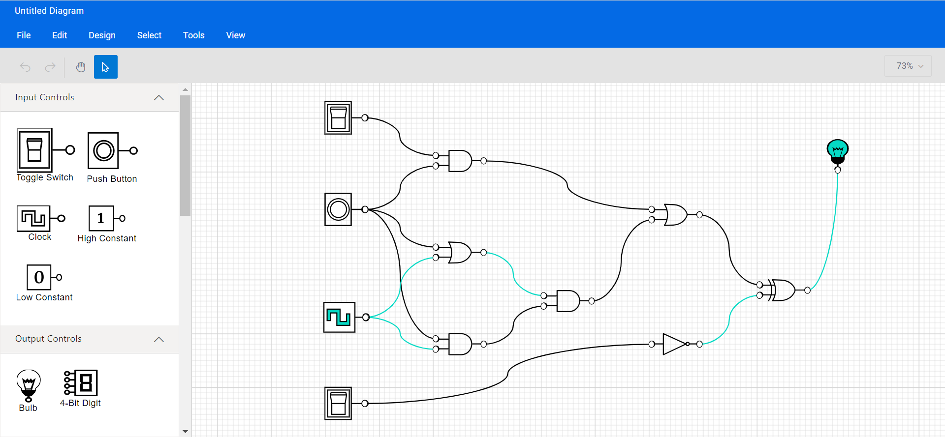 Creating a digital logic circuit using the Blazor Diagram component