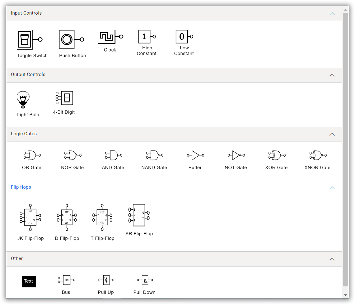 Creating a gallery of reusable logic circuit shapes in the Blazor Diagram component