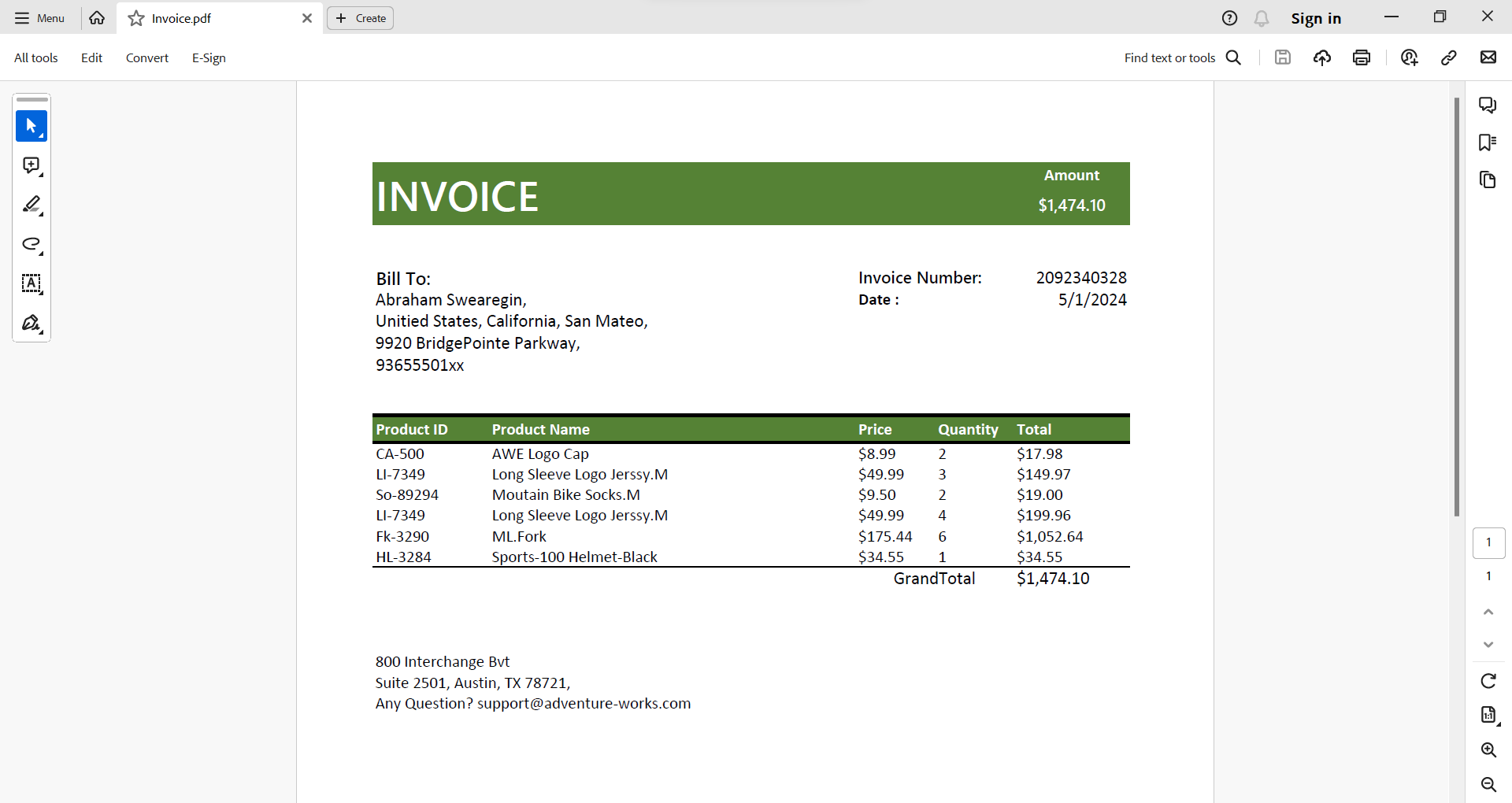 Excel Workbook Converted to PDF Format Using Syncfusion Excel Library and C#