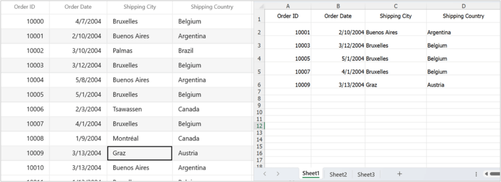 Exporting only selected rows in WinUI DataGrid to Excel