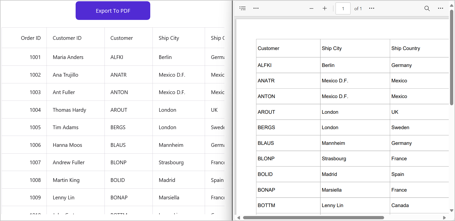 Excluding specific columns in .NET MAUI DataGrid while exporting to a PDF 