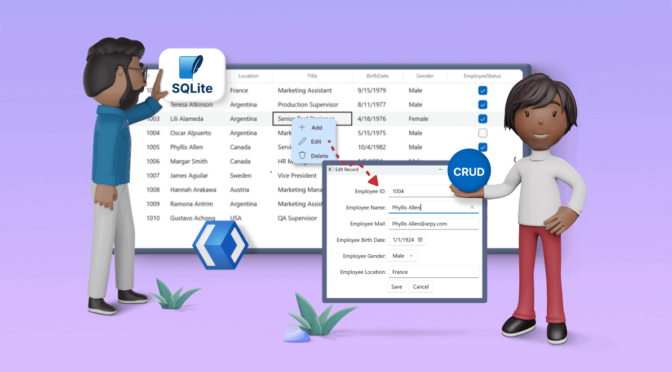Easily Bind SQLite Data to WinUI DataGrid and Perform CRUD Actions