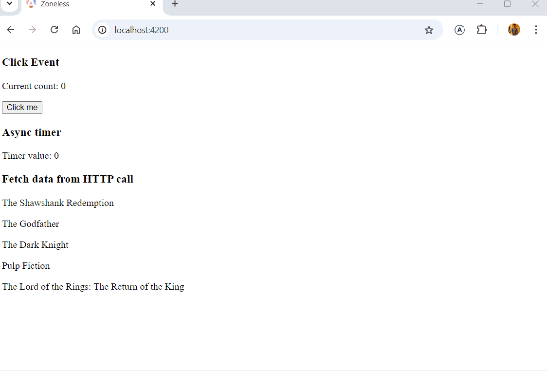 Timer value updating correctly after manually triggering change detection using ChangeDetectorRef