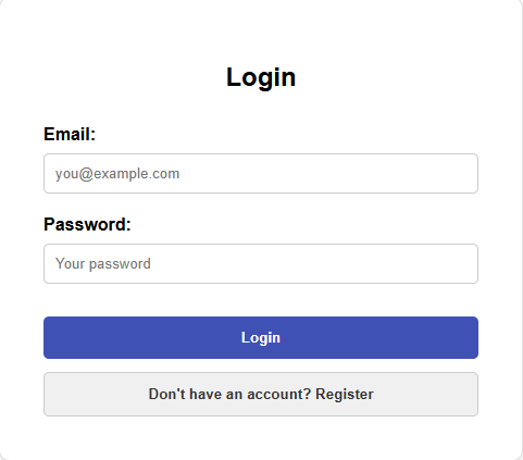 Authentication form on the client-side