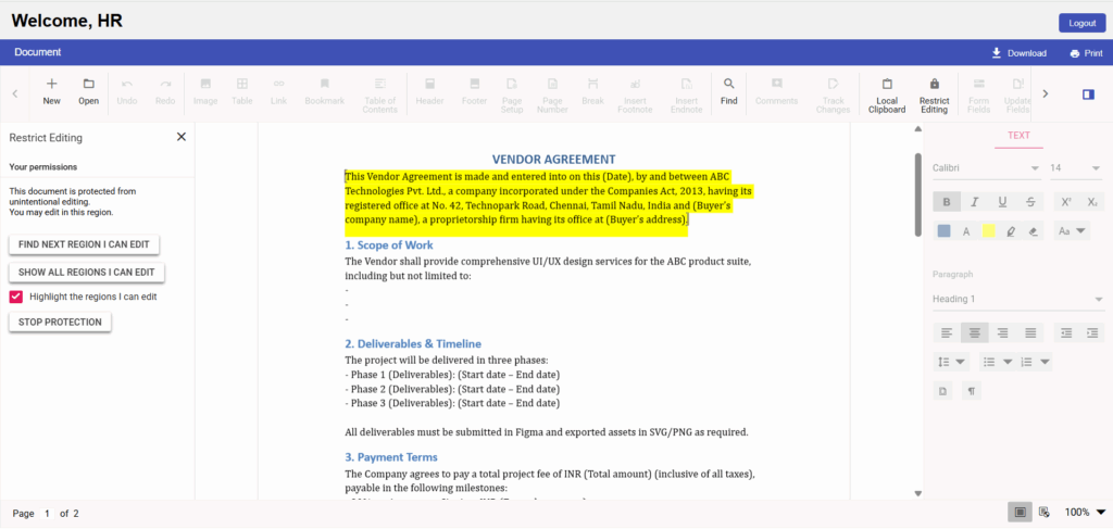 Secure Document Editing with Role-Based Access in React Word Editor ...