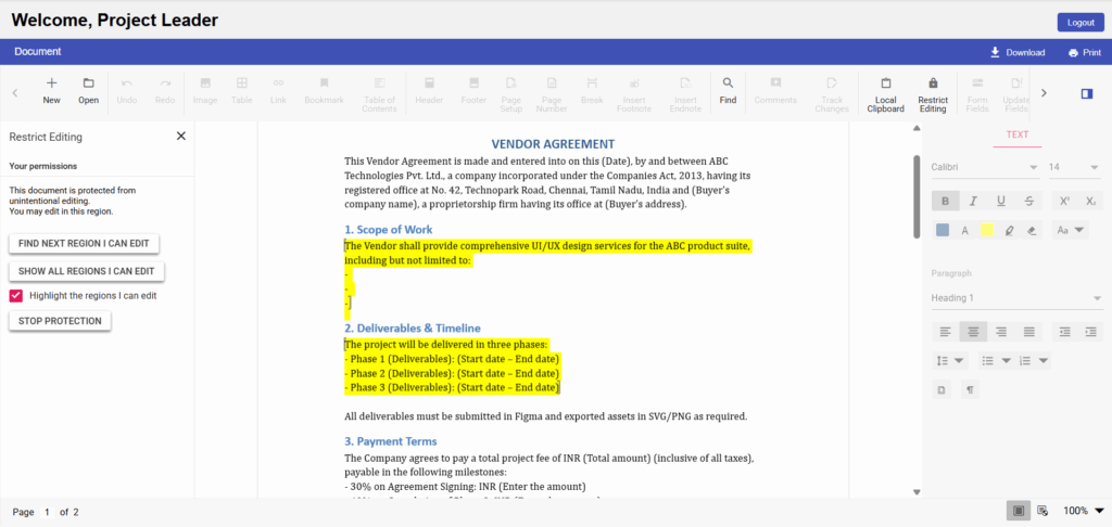 Secure Document Editing with Role-Based Access in React Word Editor ...