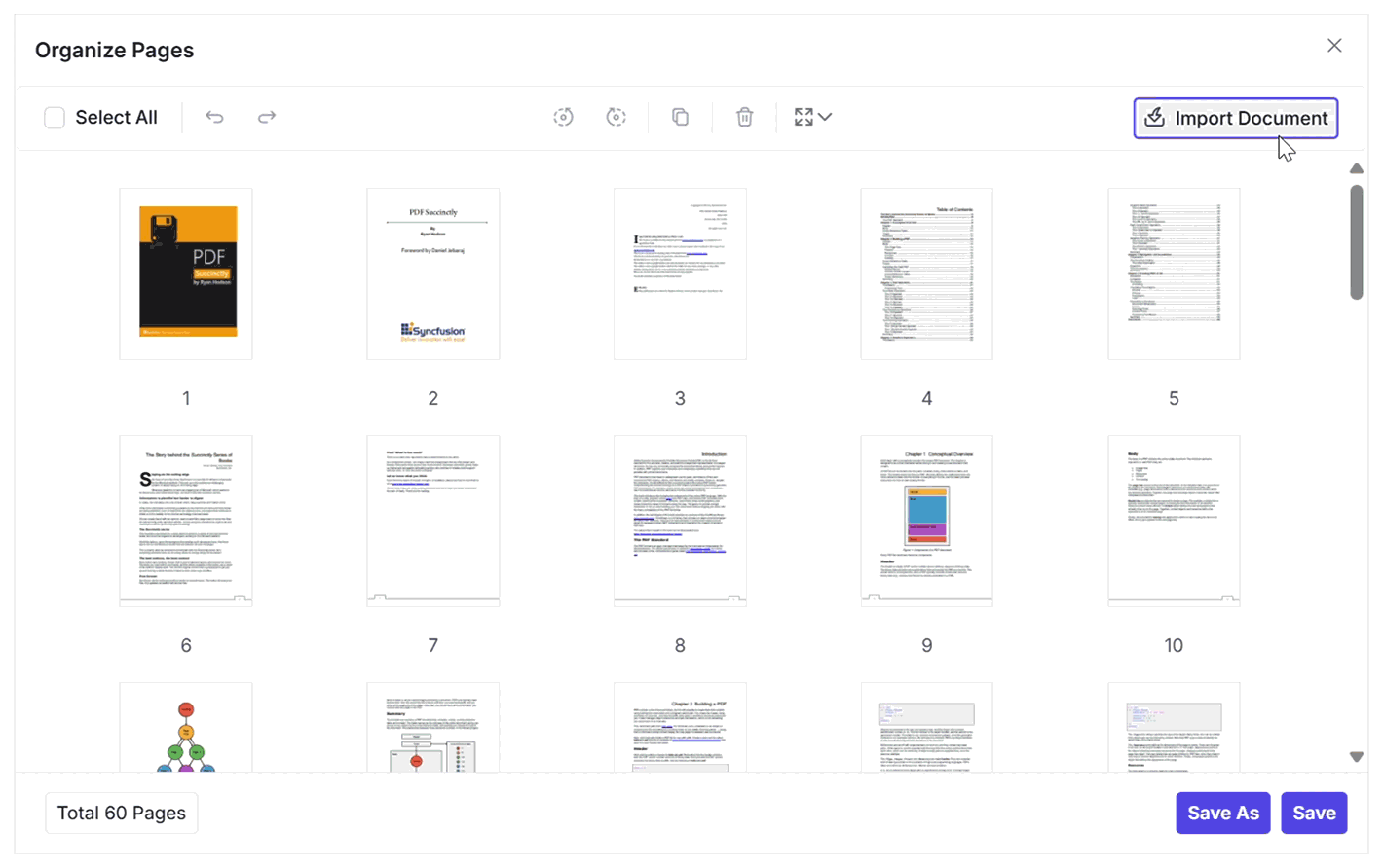 Organize PDF page importing in React PDF Viewer
