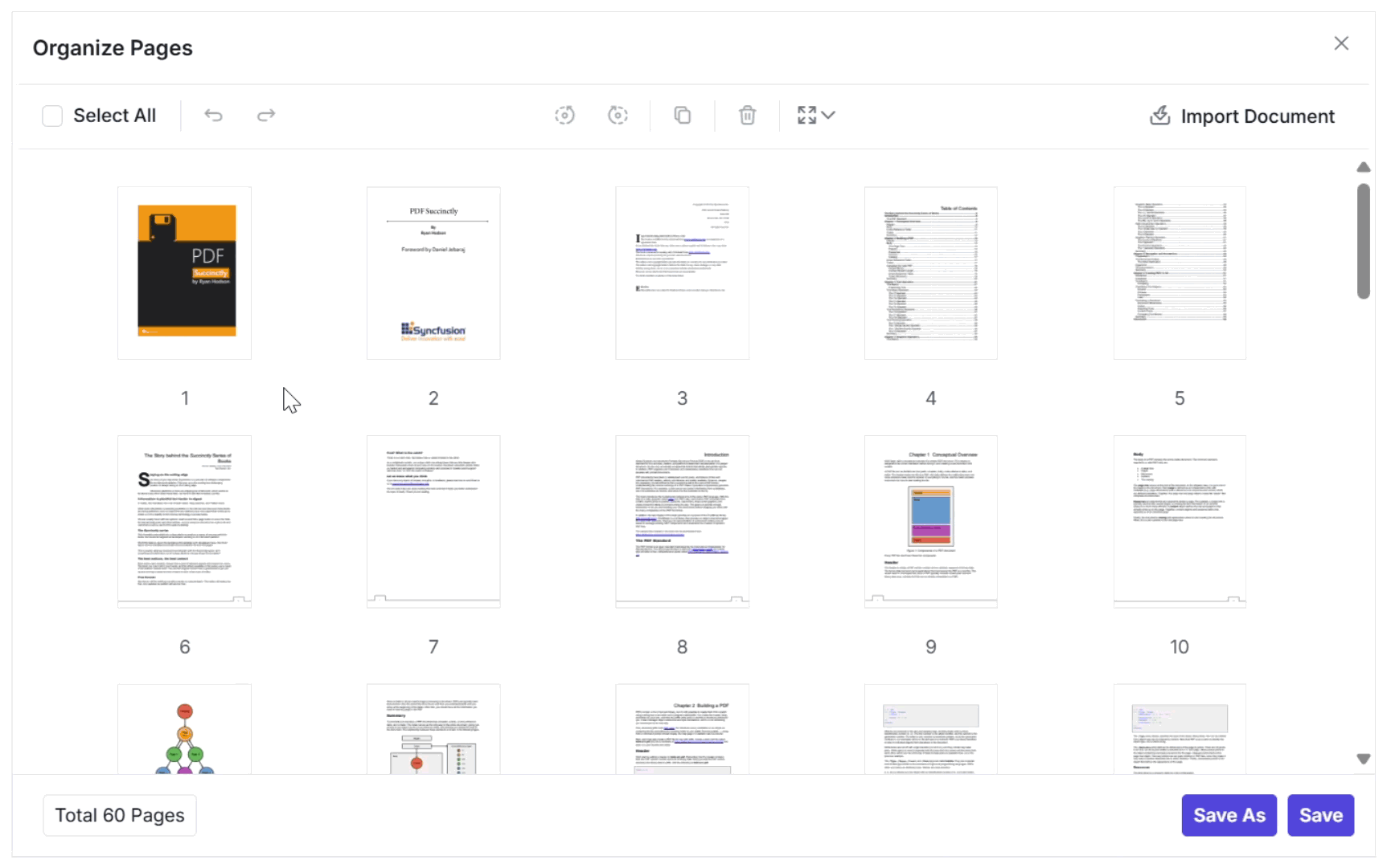 Organize PDF page rotation in React PDF Viewer