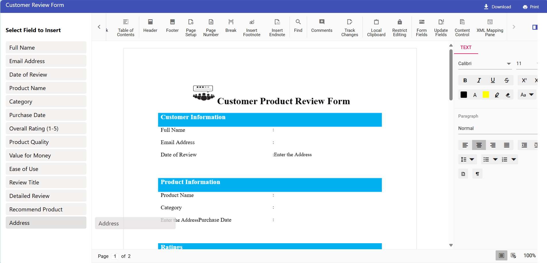 Drag and Drop Content Control