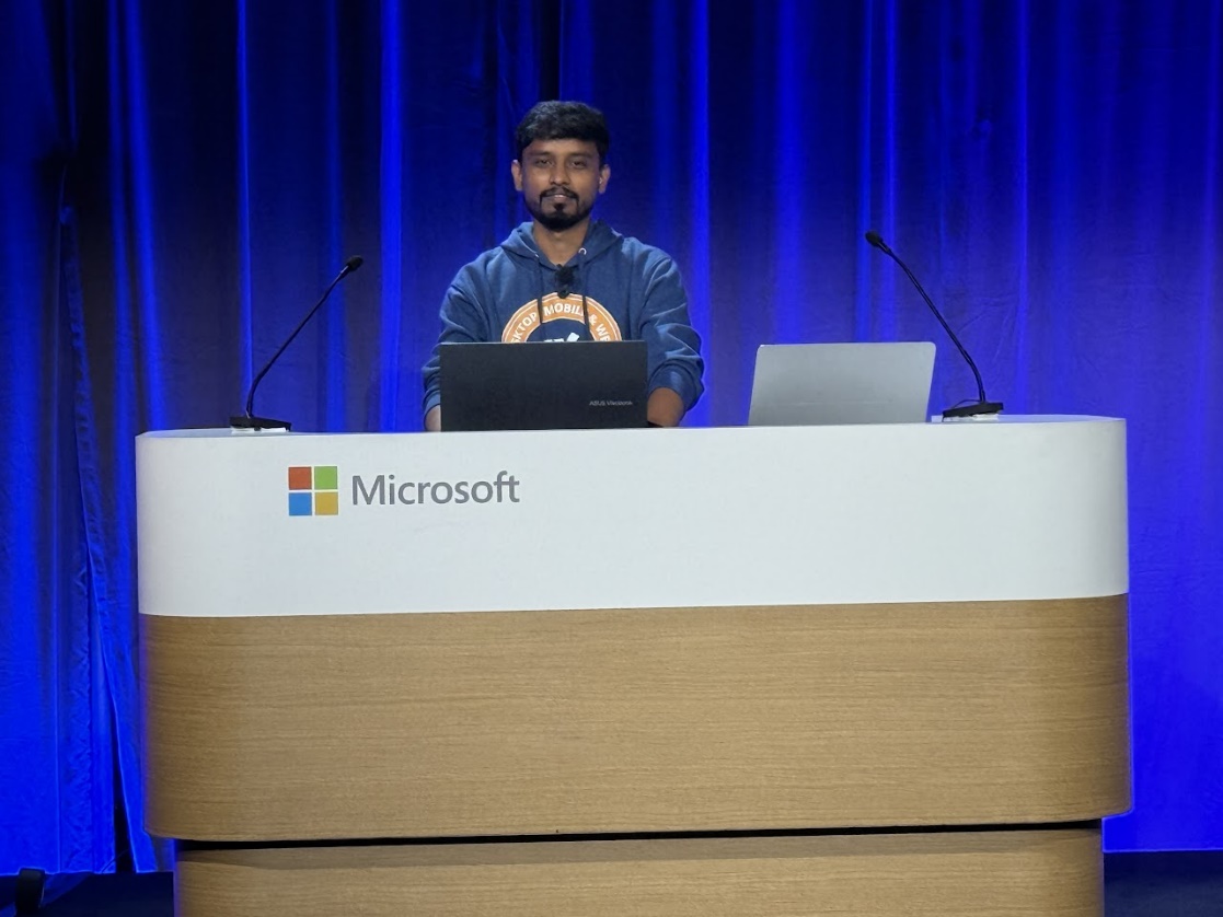 Shriram Sankaran presenting. Source: Marissa Keller Outten