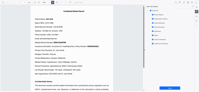 AI-powered redaction system in smart PDF Viewer