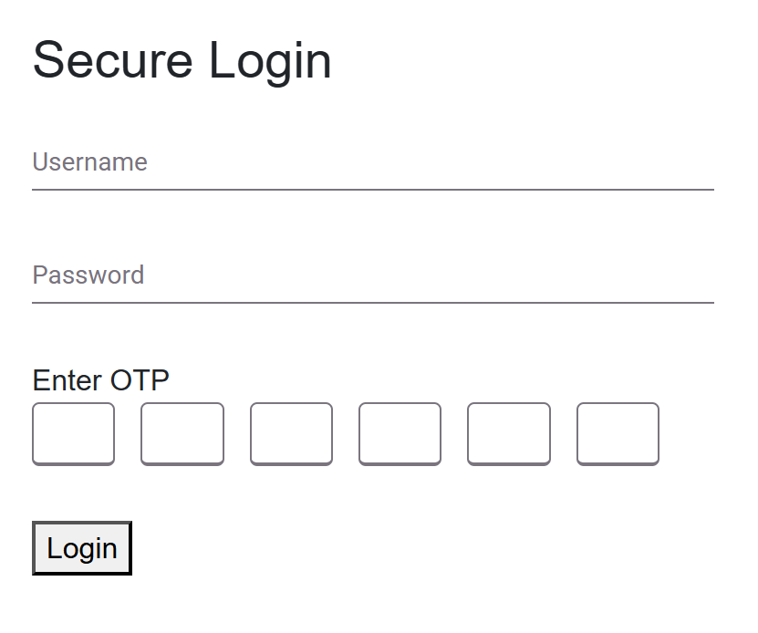 Simple login page with OTP verification
