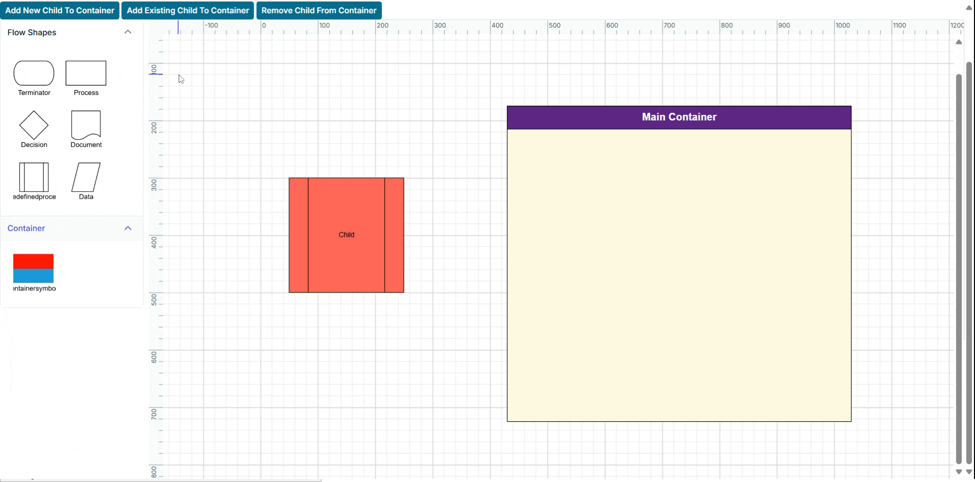 Handling removal of child nodes from container