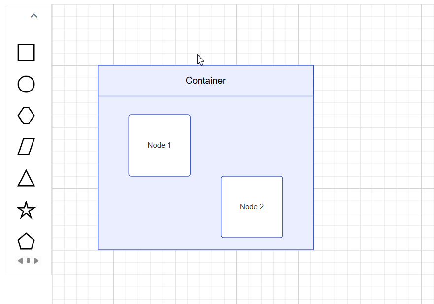 Containers group and organize diagram elements