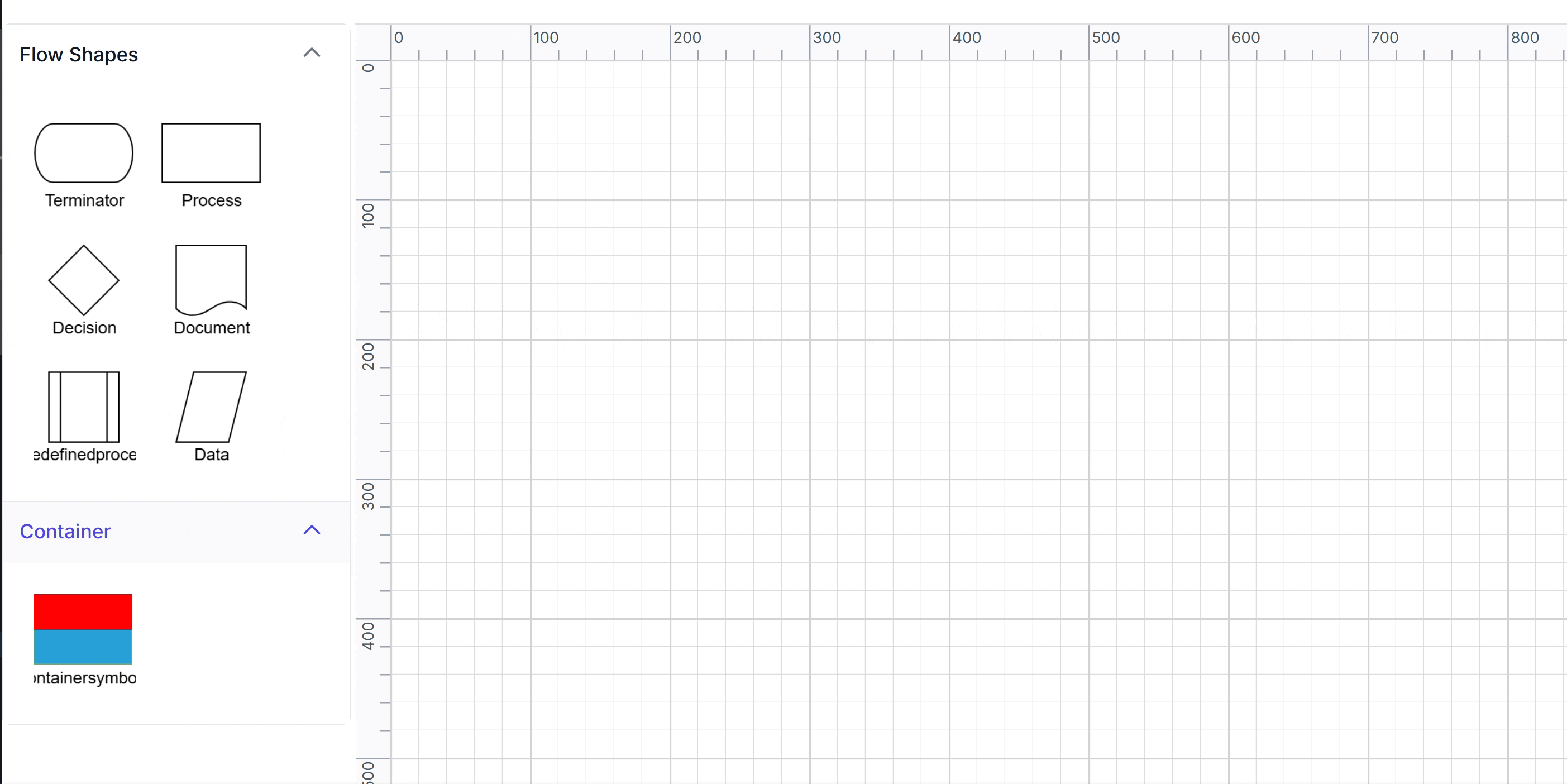 Drag-and-drop container using symbol palette
