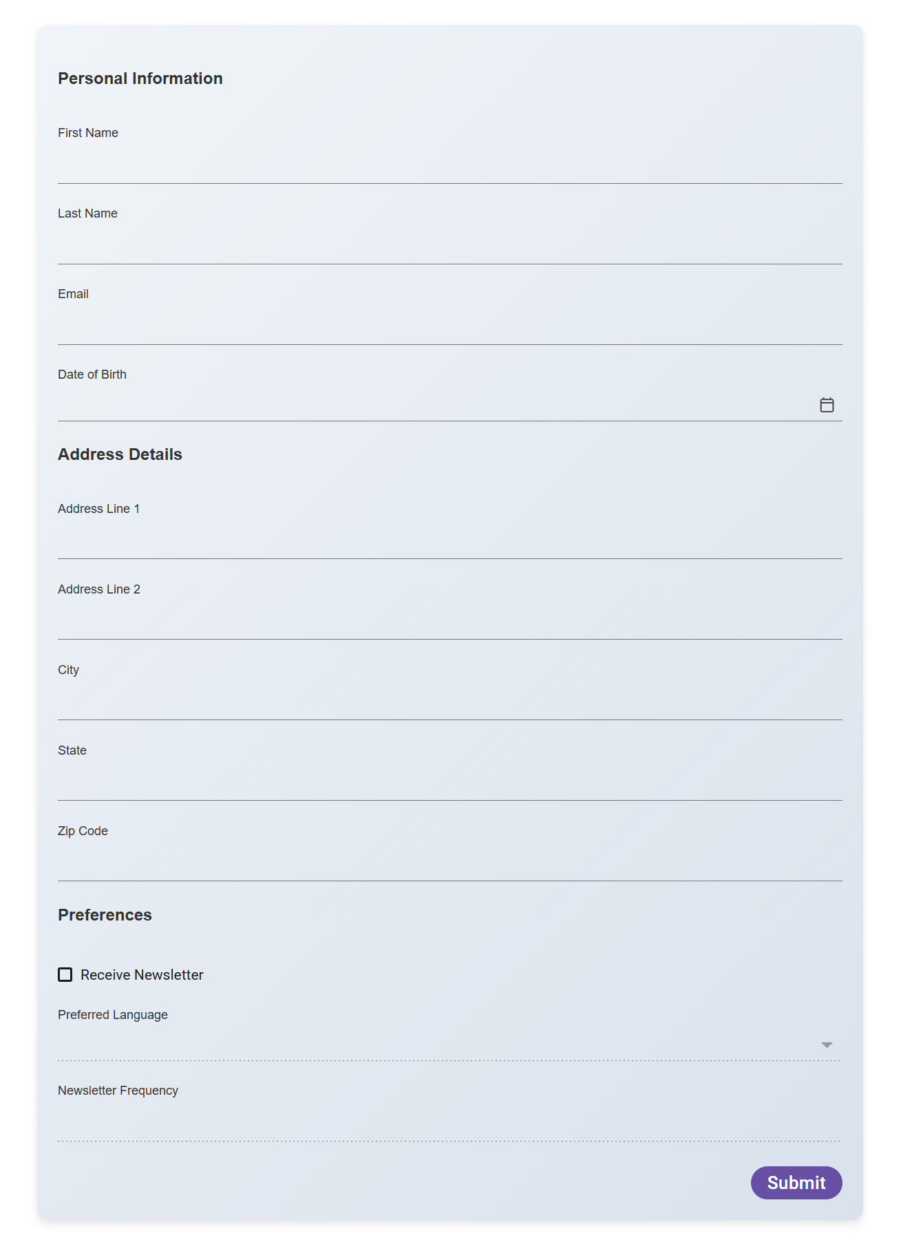 Advanced Blazor Data Form