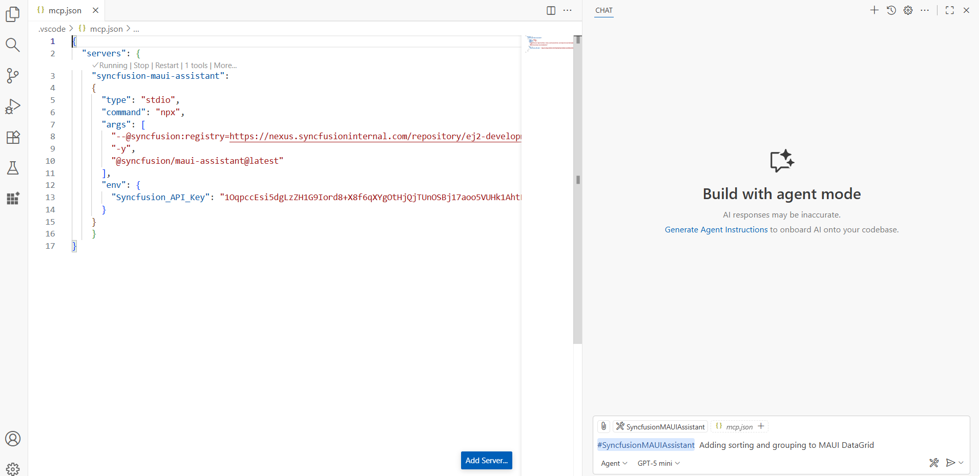 Copilot extension in the .NET MAUI app