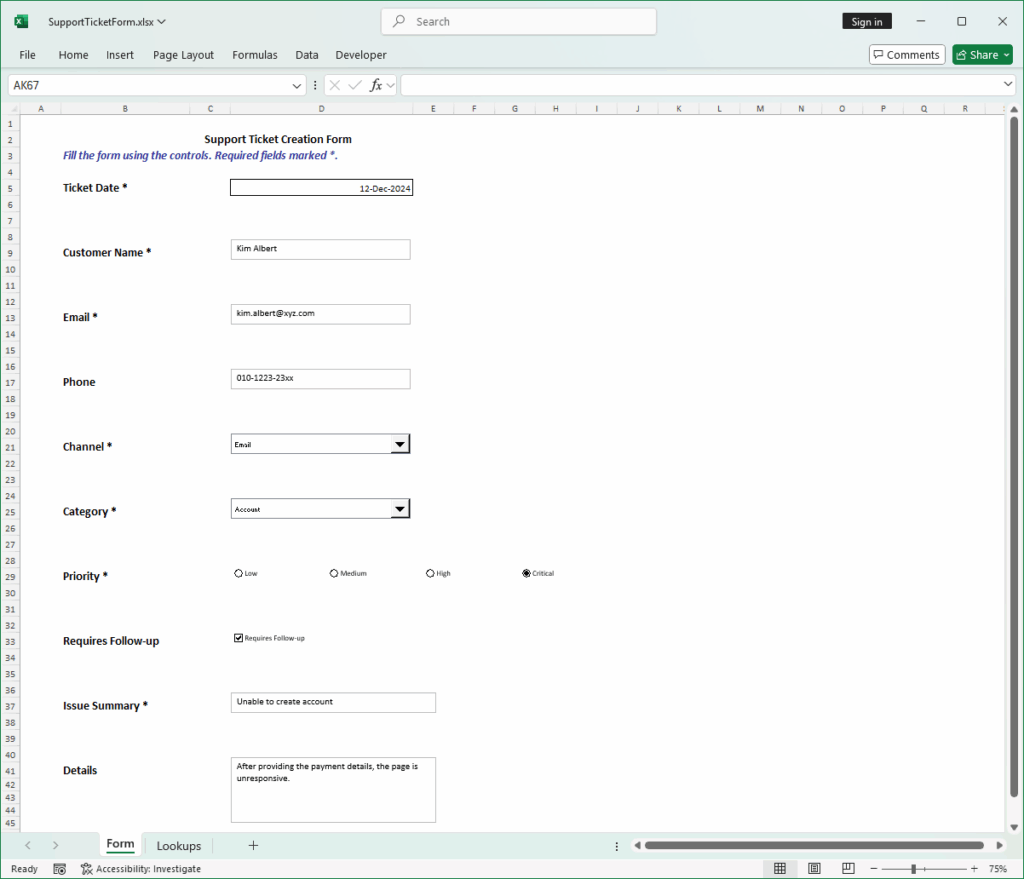Create Interactive Excel Forms in C# Using .NET Excel Library ...