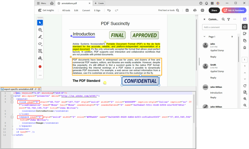 How to Import, Export, and Filter PDF Annotations in C# Using XFDF, FDF ...
