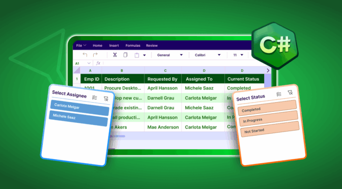 How to Add Dynamic Excel Filters with Slicers using C#