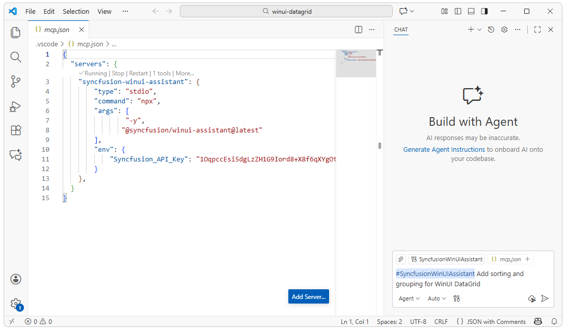 Copilot extension in the WinUI application