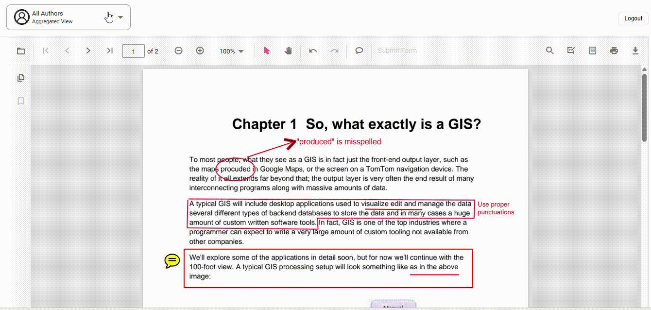 Filtering annotations to show only the selected user’s comments