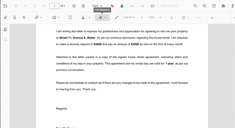 Handwritten signature annotations in PDFs 