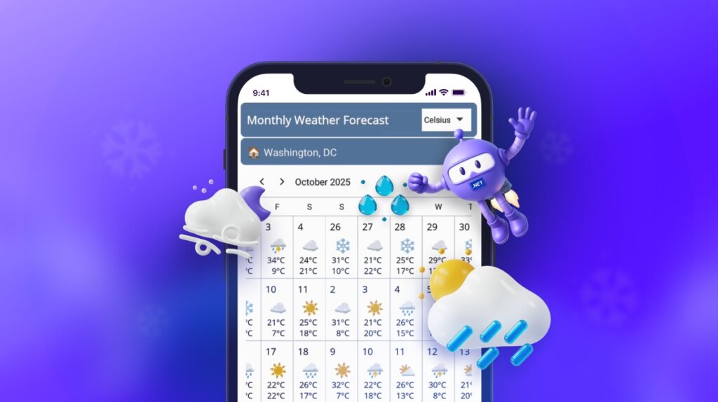 Visualize Monthly Weather Forecasts with .NET MAUI Scheduler