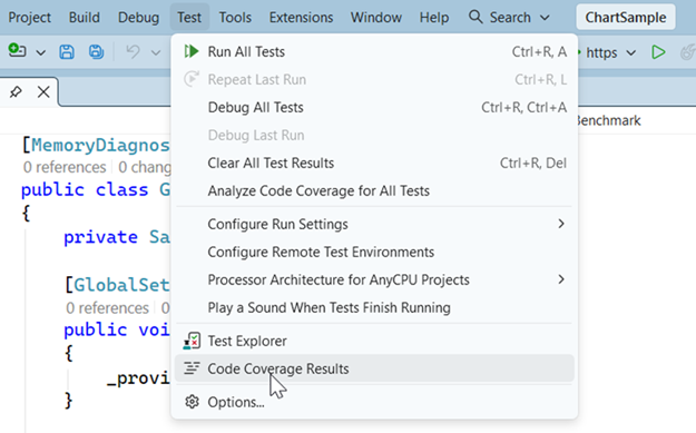 Code coverage feature in VS 2026