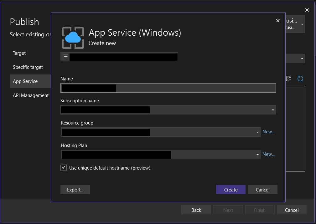                                                                        Creating the app service