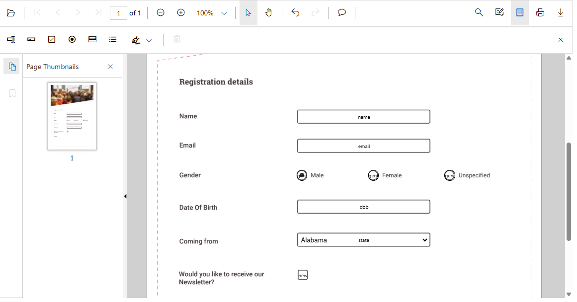 Effortless PDF form filling and design in React