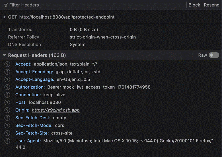 Handling API request failure in secure flow
