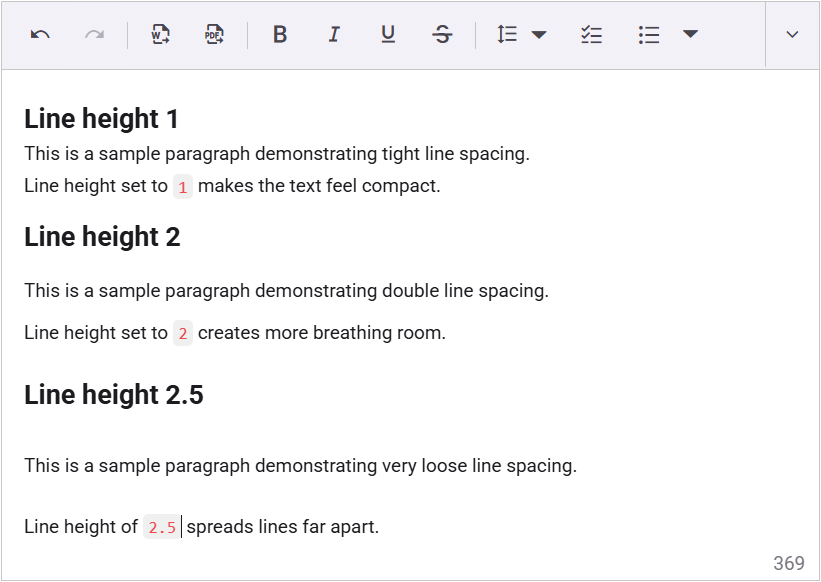 Line-height customization in Blazor Rich Text Editor