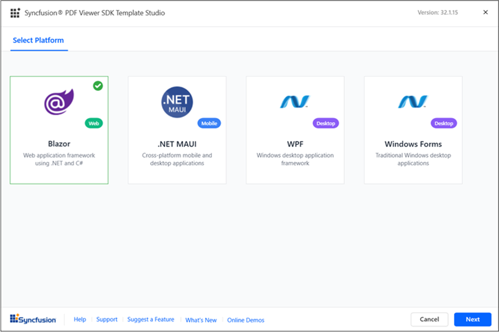 PDF Viewer SDK Extension template for Visual Studio