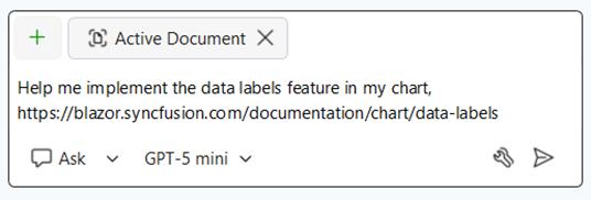 Pasting URL into Copilot Chat prompt to get page details