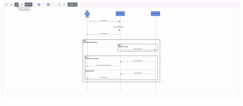 Saving a diagram using Blazor Diagram Library