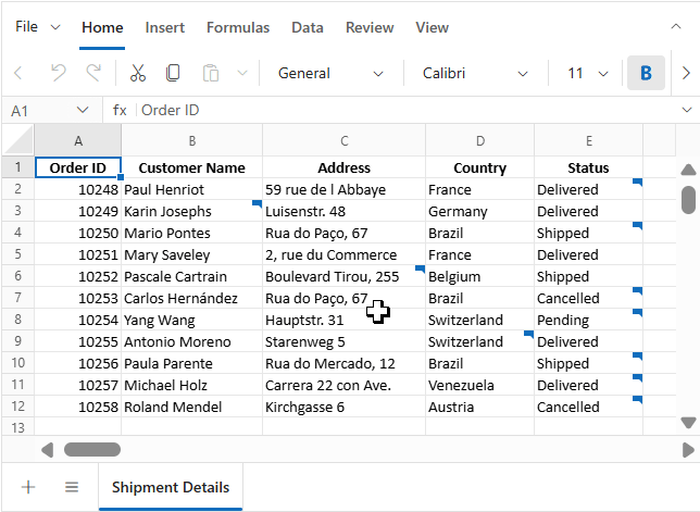 Threaded comments in Spreadsheet Editor SDK