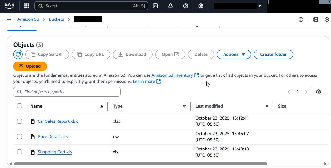 Open and save Excel files from AWS S3 in Syncfusion React Spreadsheet