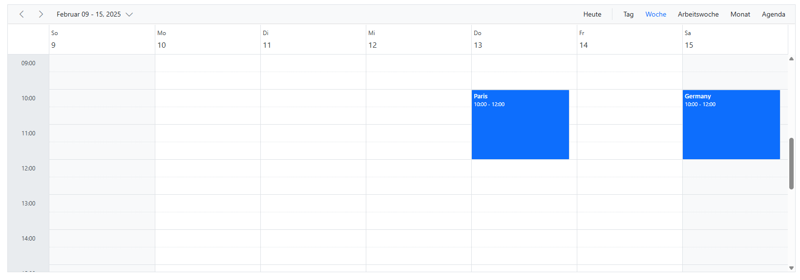Blazor schedular loads with German culture