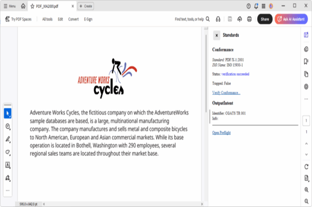 Creating PDF compliant document