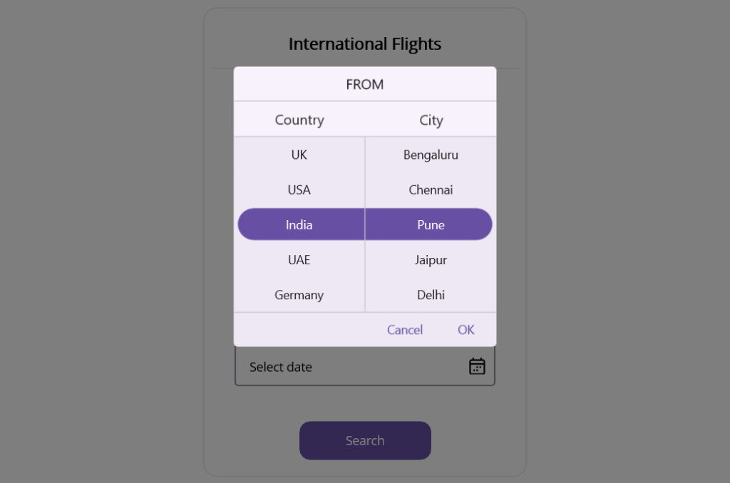 MAUI Picker to choose country and city