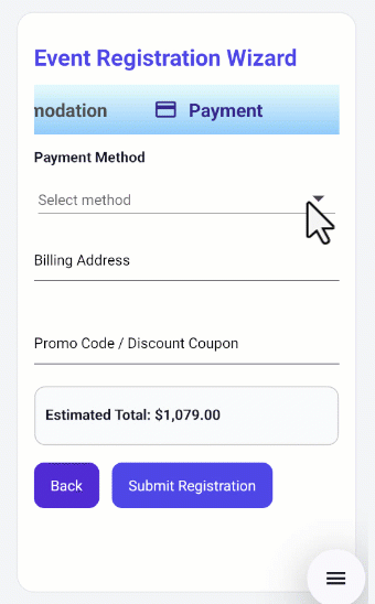 Payment tab