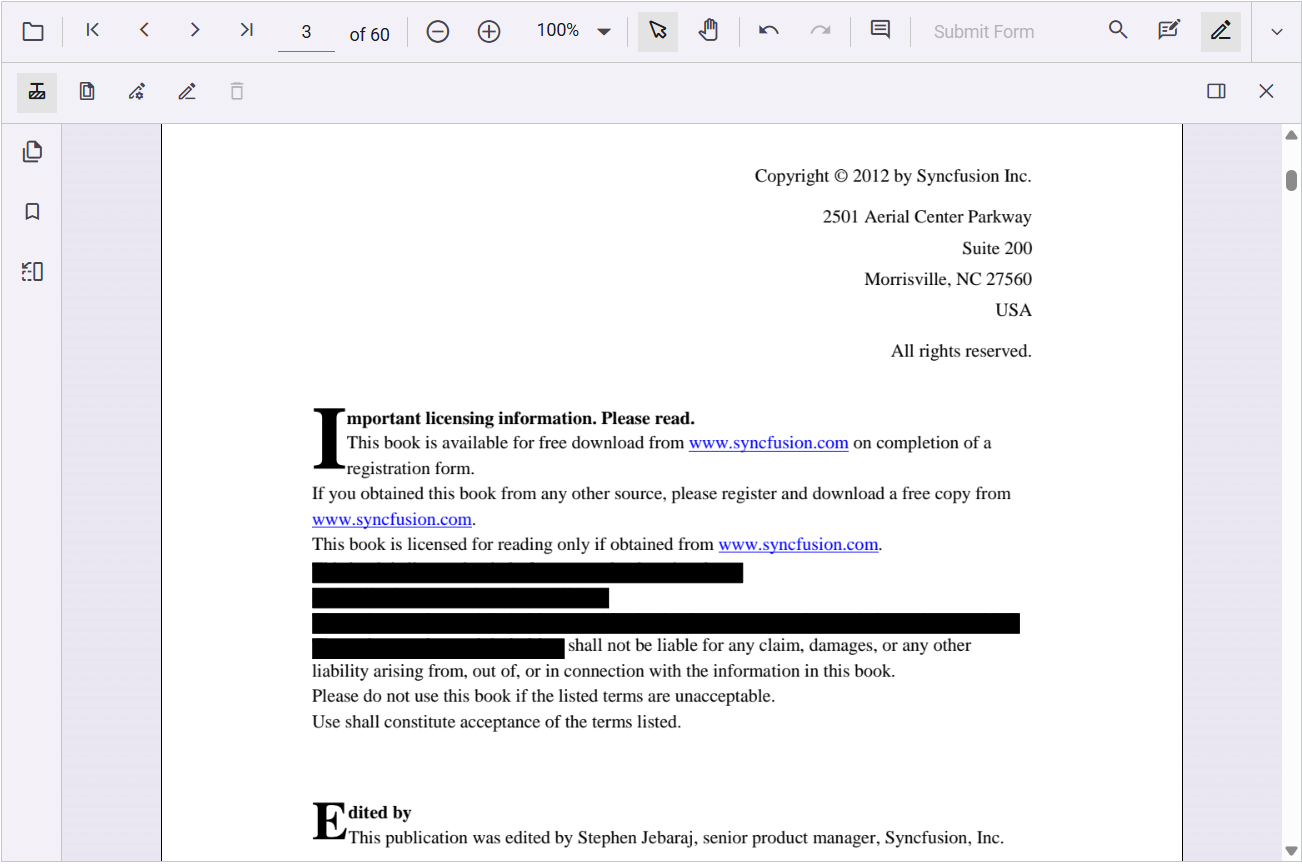 Text markup redaction