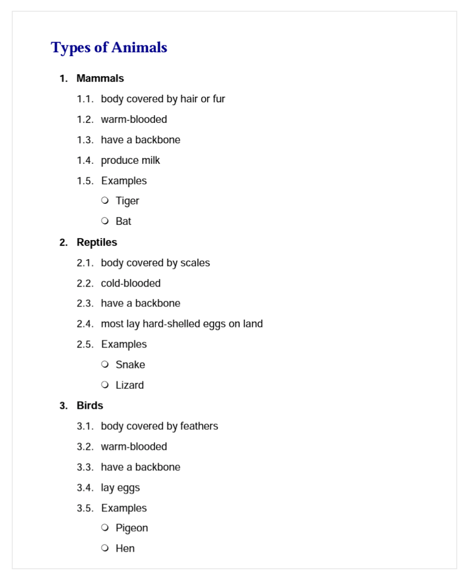 Bullets and lists in JavaScript PDF Library