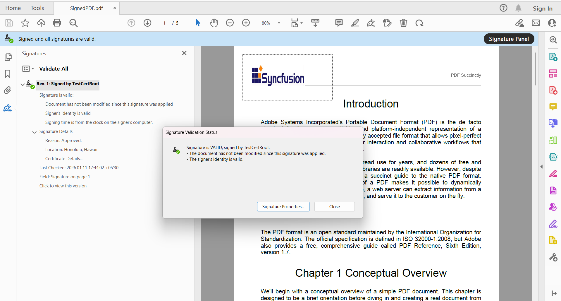 Digital signatures in JavaScript PDF Library