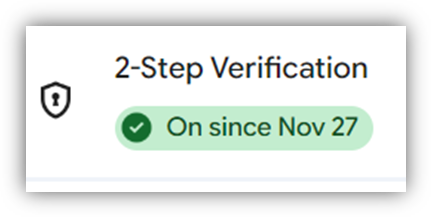 Enabling 2-step verification in Gmail