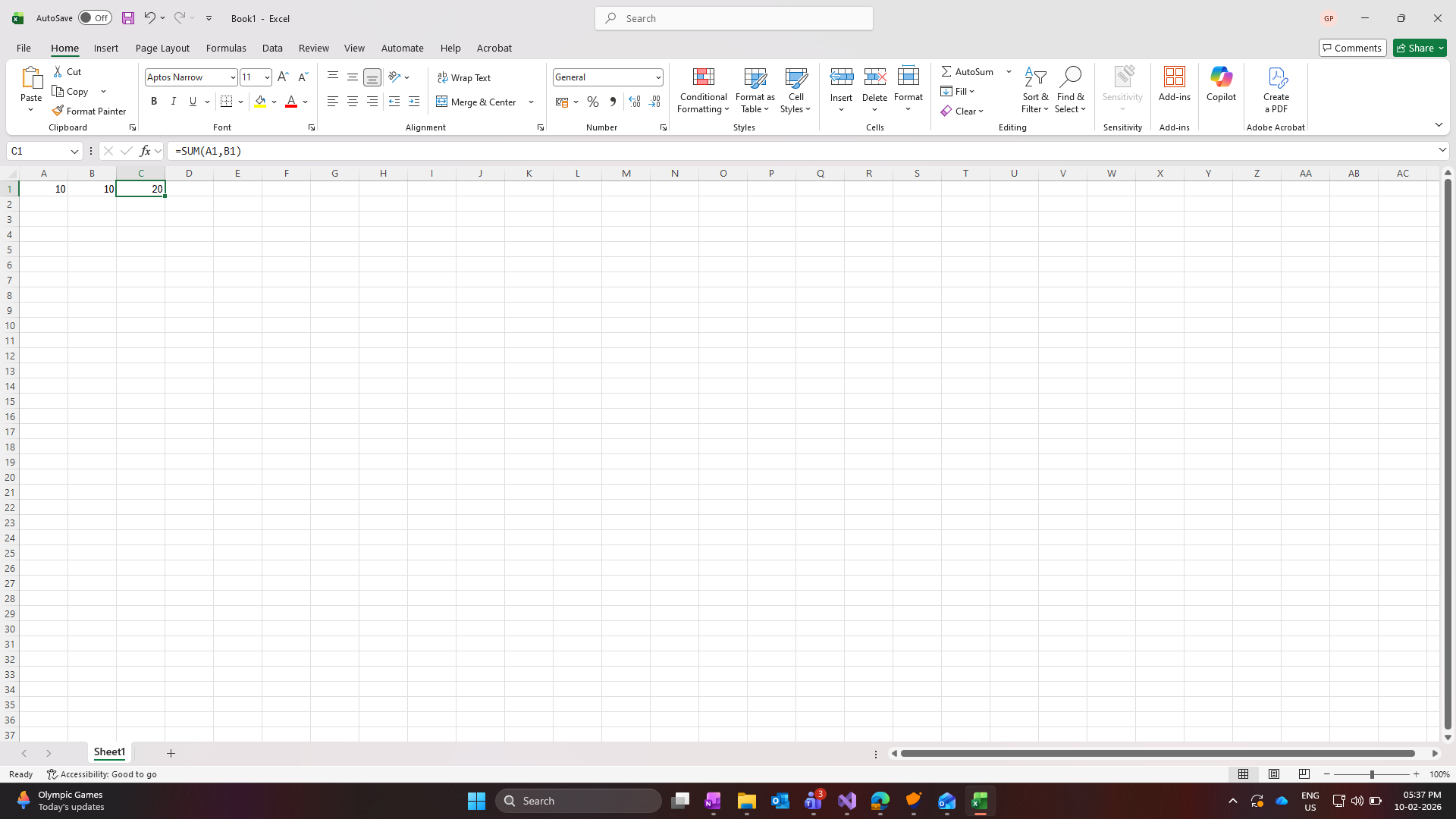 Sample Excel file generated using Syncfusion Excel Library