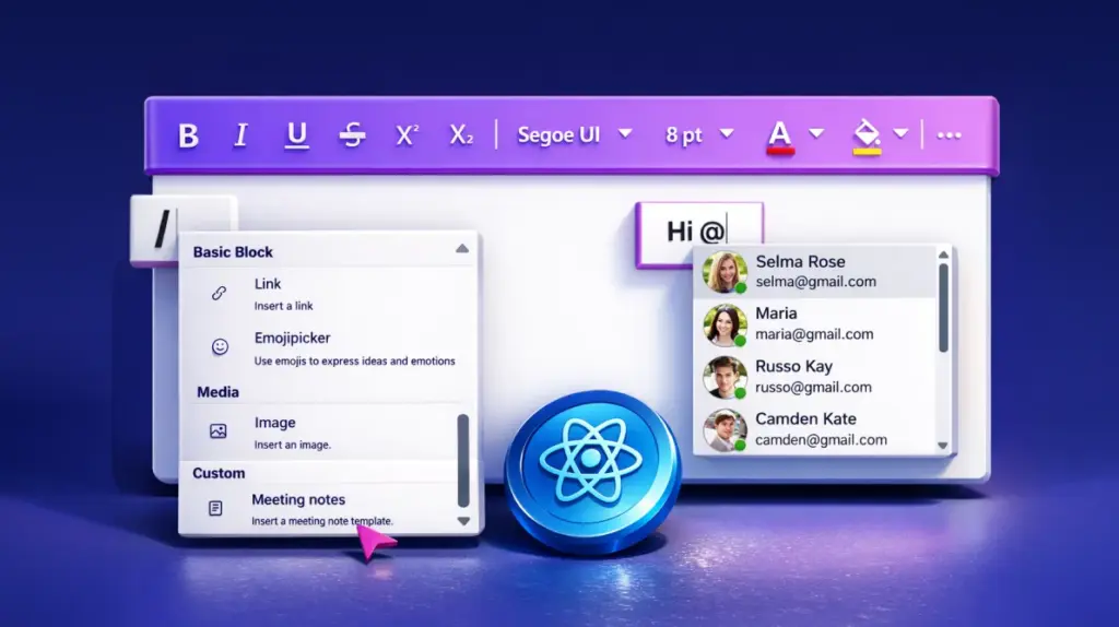 How to Add Mentions and Slash Commands to a React Rich Text Editor